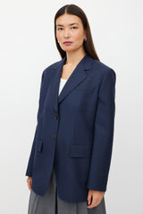 Prada Navy Mohair Blazer