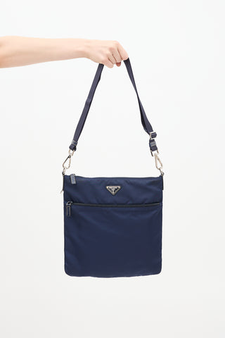 Prada Navy Tessuto Nylon Crossbody Bag