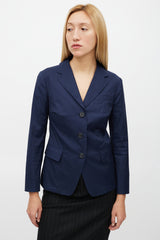 Prada Navy Three Pocket Blazer