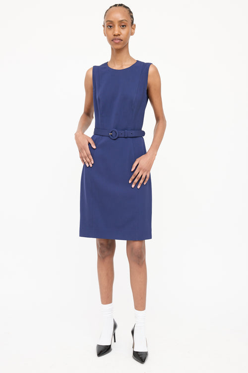 Prada Wool Belted Midi Dress