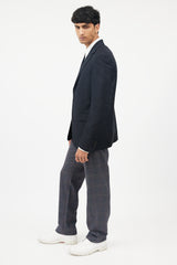 Prada Navy Wool & Mohair Blend Blazer