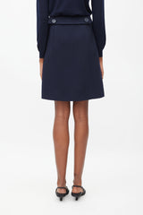 Prada Navy Strap Waist Pencil Skirt