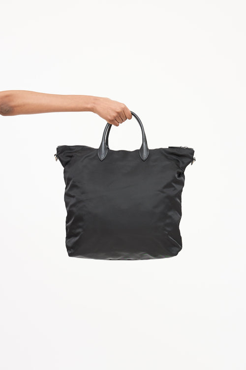 Prada Nylon Ricamo Floral Beaded Tote