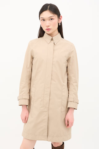Prada Nylon Kick Pleat Coat