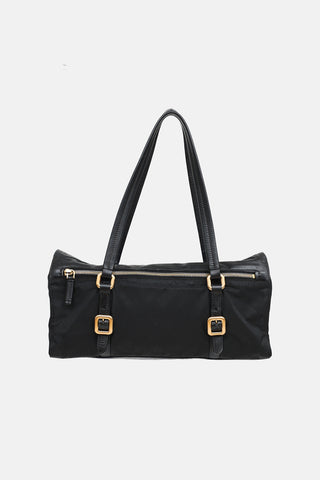 Nylon & Leather Easy Shoulder Bag