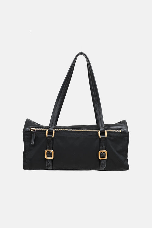 Nylon & Leather Easy Shoulder Bag