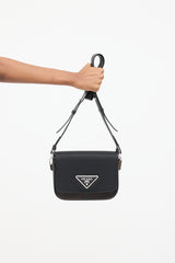 Prada Nylon & Leather Identity Logo Plaque Bag