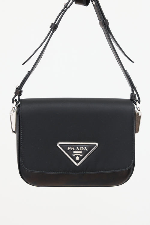Prada Nylon & Leather Identity Logo Plaque Bag
