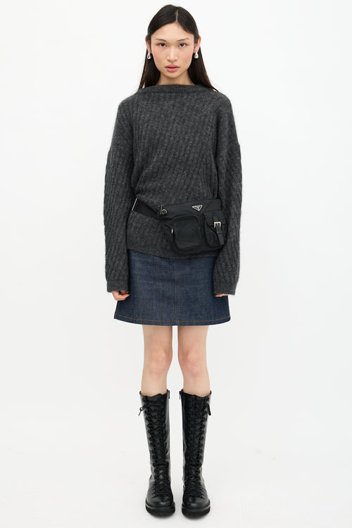 Prada Nylon Logo Belt Bag