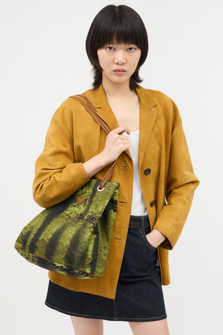 Prada Nylon Printed Shoulder Bag