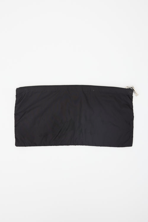 Prada Nylon Triangle Logo Zip Pouch