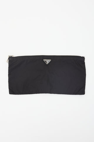 Prada Nylon Triangle Logo Zip Pouch
