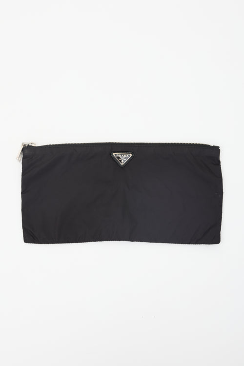 Prada Nylon Triangle Logo Zip Pouch