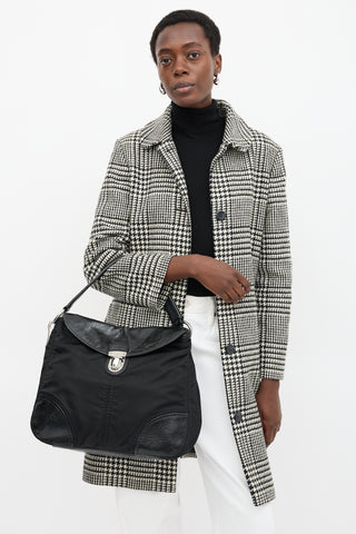 Prada Nylon & Leather Shoulder Bag