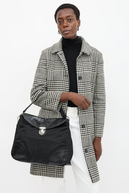 Prada Nylon & Leather Shoulder Bag