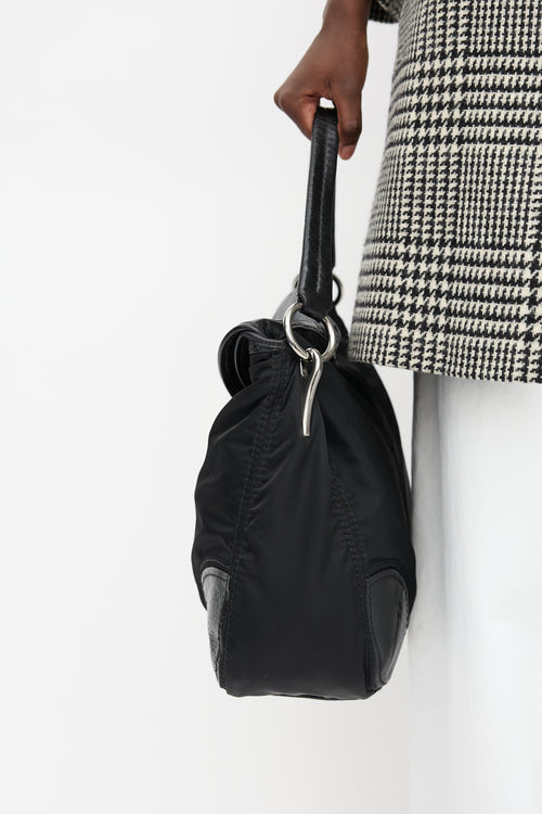 Prada Nylon & Leather Shoulder Bag