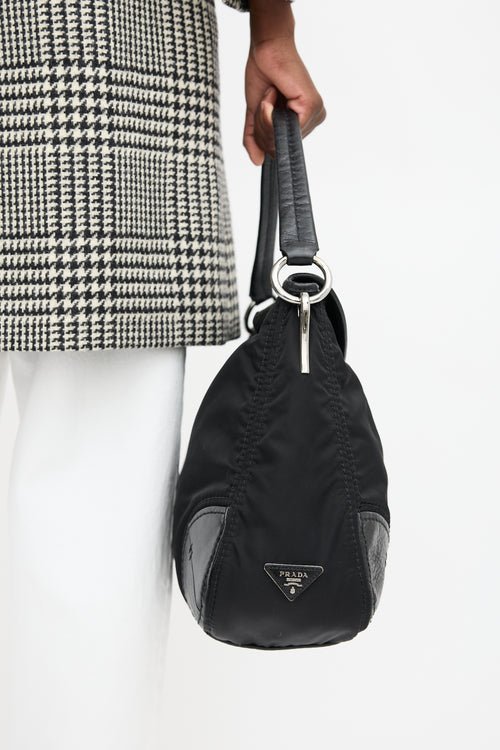 Prada Nylon & Leather Shoulder Bag