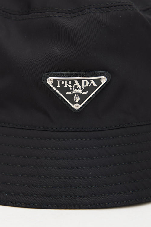 Prada Nylon Logo Bucket Hat
