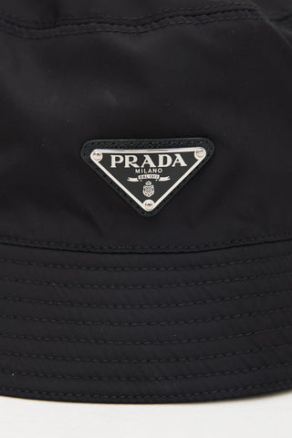 Prada Nylon Logo Bucket Hat