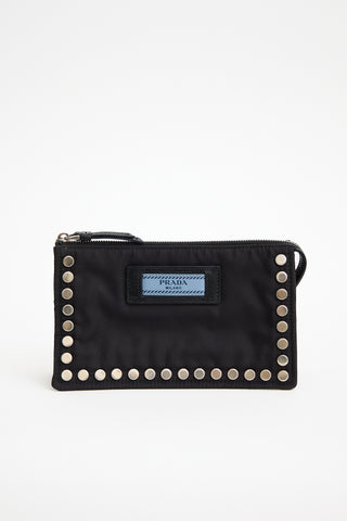 Prada Nylon Studded Etiquette Pouch