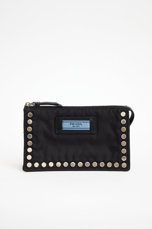 Prada Nylon Studded Etiquette Pouch