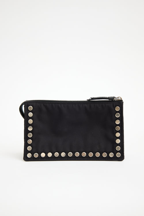 Prada Nylon Studded Etiquette Pouch