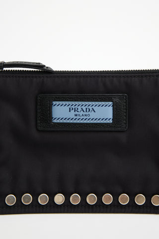 Prada Nylon Studded Etiquette Pouch