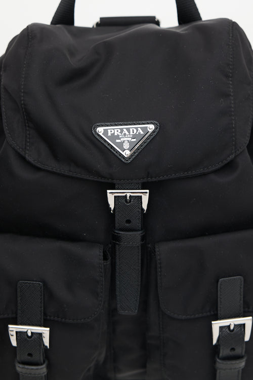 Prada Nylon & Saffiano Leather Small Backpack