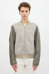 Prada Nylon & Shearling Lined Bomber Jacket