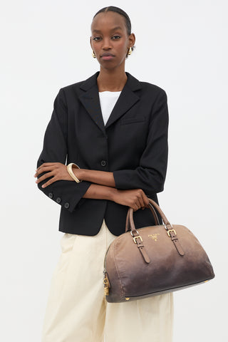 Prada Ombre Leather Bowling Bag