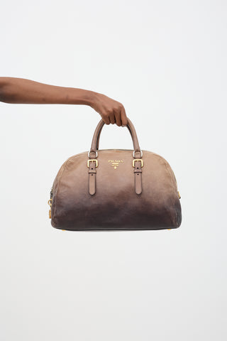 Prada Ombre Leather Bowling Bag