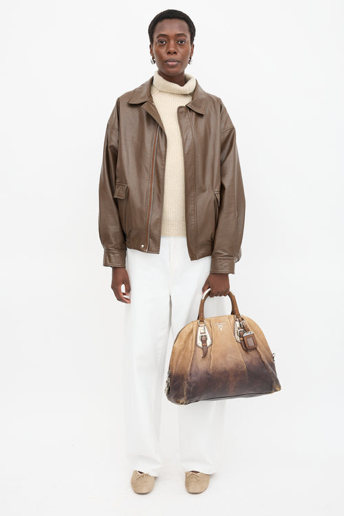 Prada Ombre Leather Satchel Bag