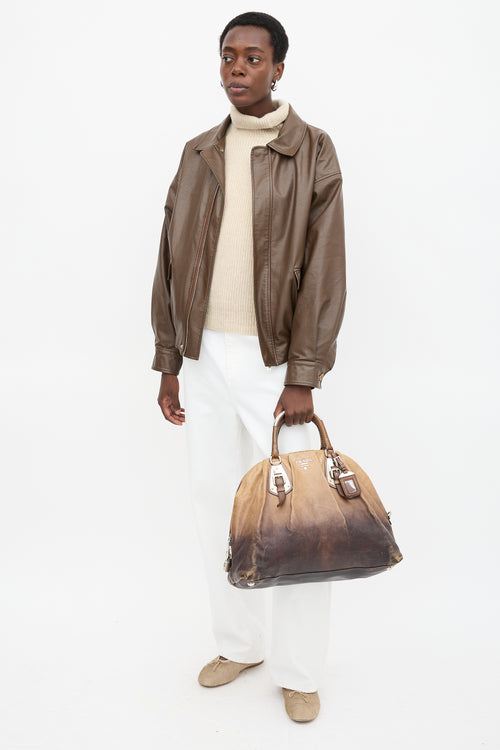 Prada Ombre Leather Satchel Bag