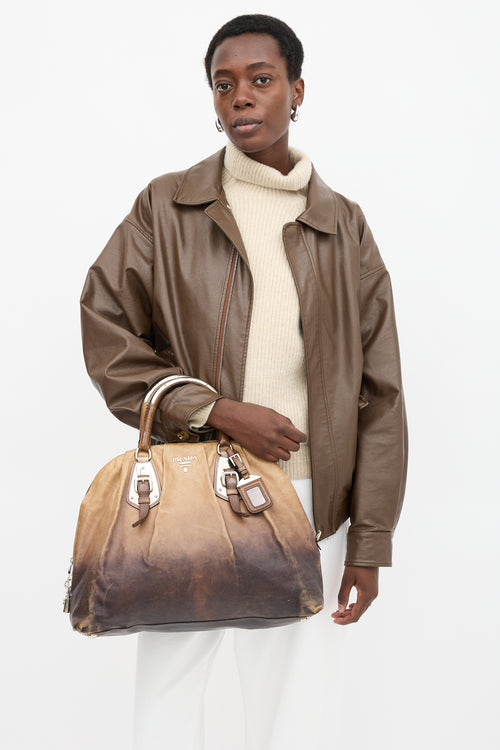 Prada Ombre Leather Satchel Bag