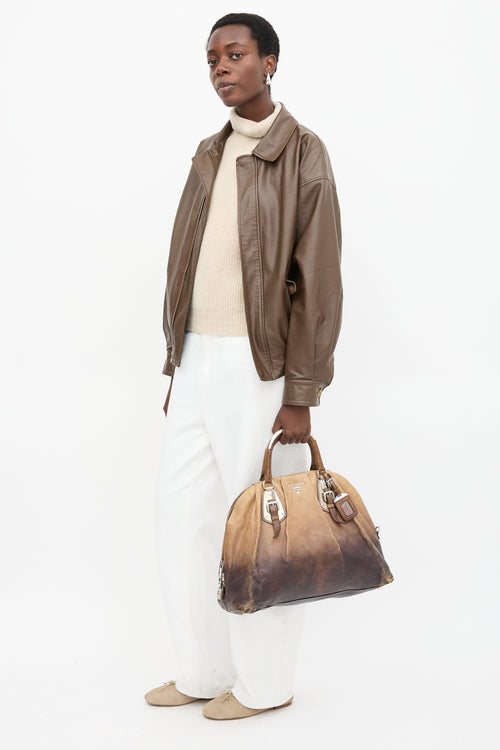 Prada Ombre Leather Satchel Bag