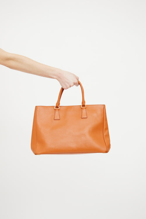 Prada Orange Saffiano Galleria Tote Bag
