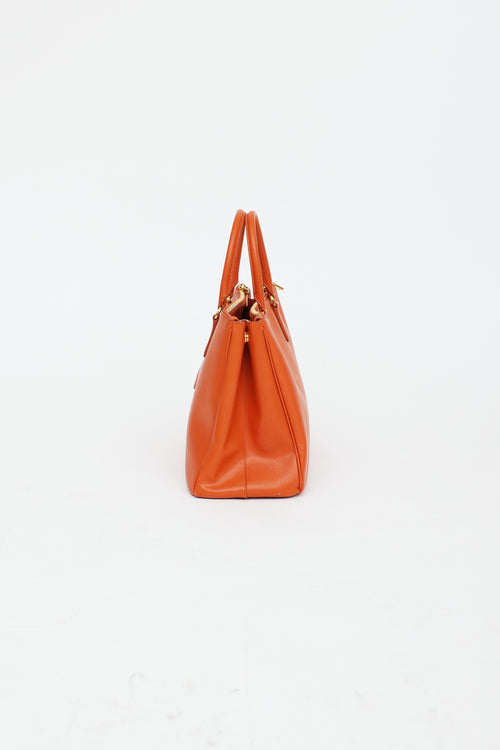 Large Saffiano Double Zip Galleria Bag