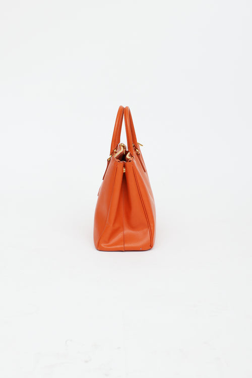 Large Saffiano Double Zip Galleria Bag