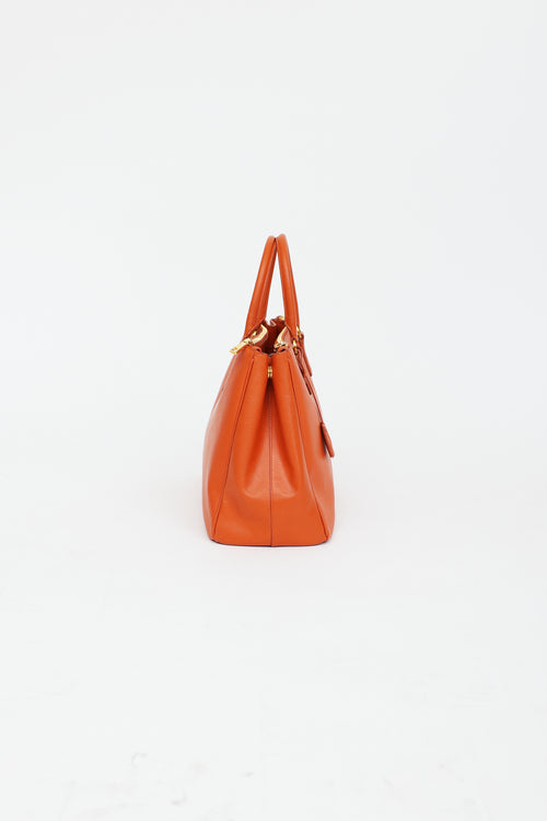 Large Saffiano Double Zip Galleria Bag