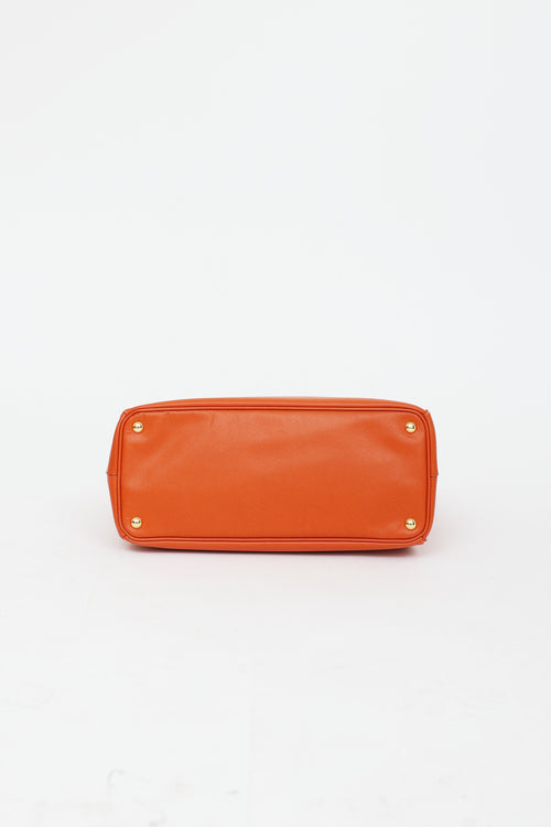 Large Saffiano Double Zip Galleria Bag