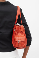 Prada Red & Silver Vitello Daino Life Bag