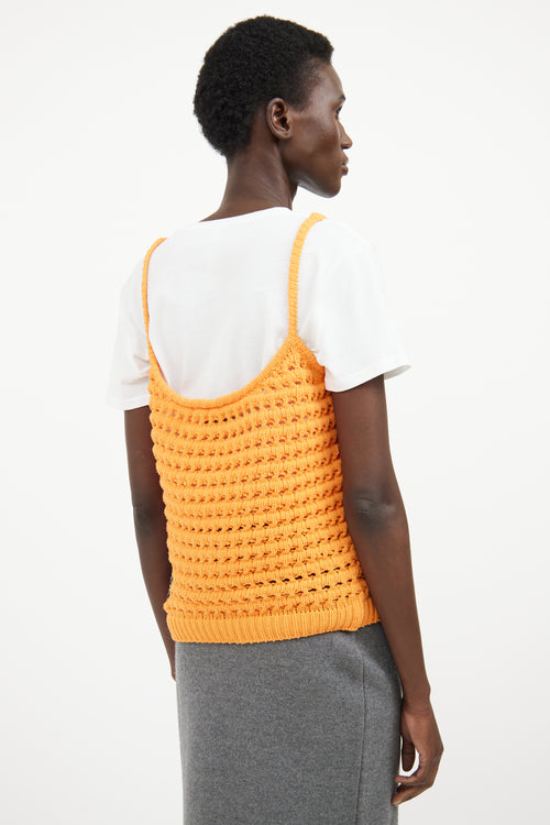 Prada Orange Knit Sleeveless Top