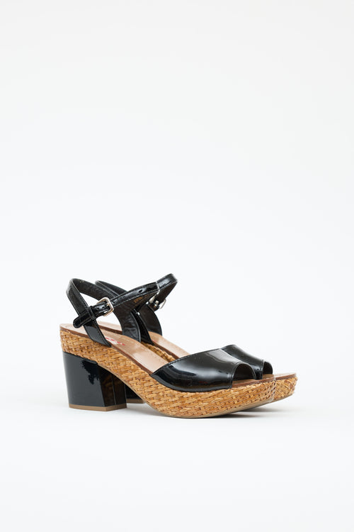 Prada Wicker Platform Sandal