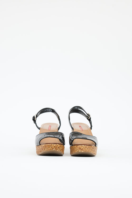 Prada Wicker Platform Sandal