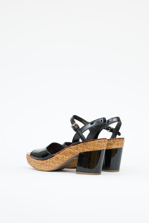 Prada Wicker Platform Sandal