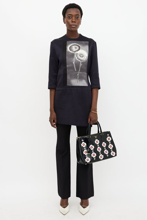 Prada Patent Floral Galleria Bag