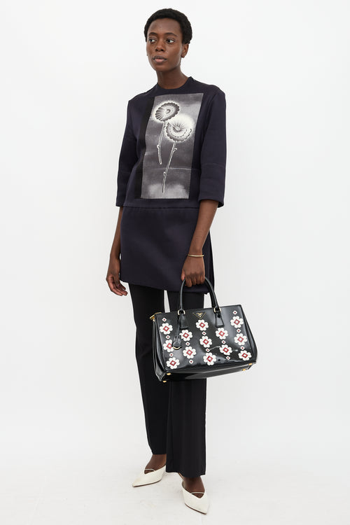 Prada Patent Floral Galleria Bag
