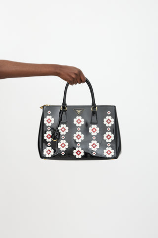 Prada Patent Floral Galleria Bag