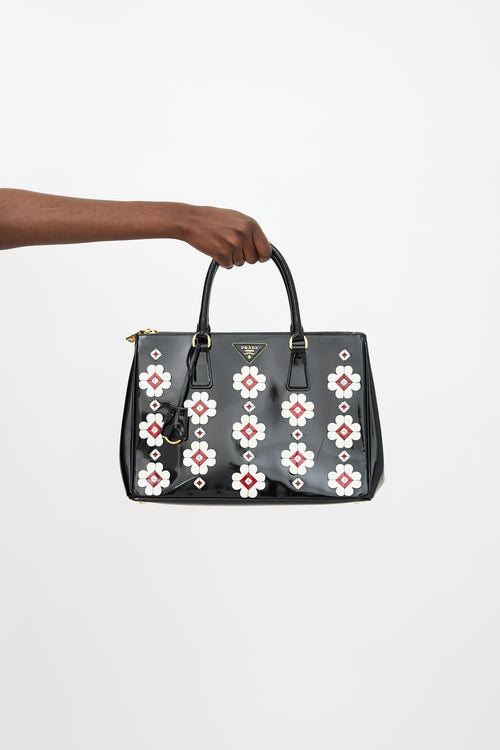 Prada Patent Floral Galleria Bag