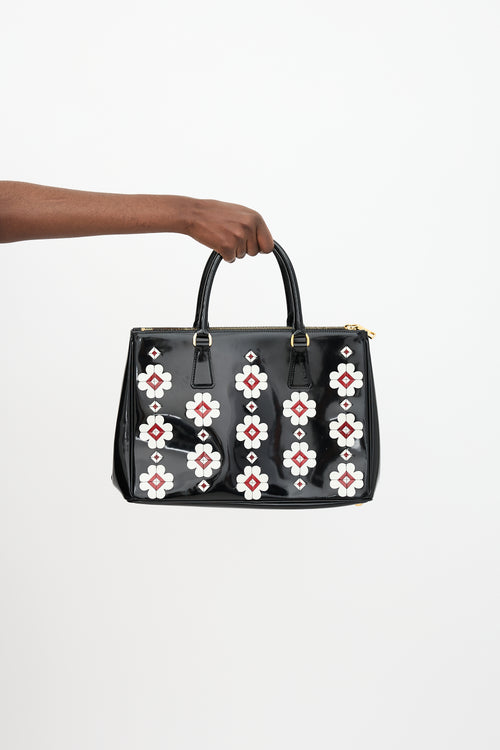 Prada Patent Floral Galleria Bag